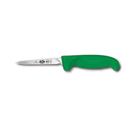 Swiss Army Brands Kitchen Fibrox Pro - Haccp Green Poultry - Small Handle, 30.25In Slant-Point, Vent Boning Blade VIC-5.5904.08